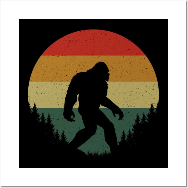 Bigfoot Retro Sunset Wall Art by Tesszero